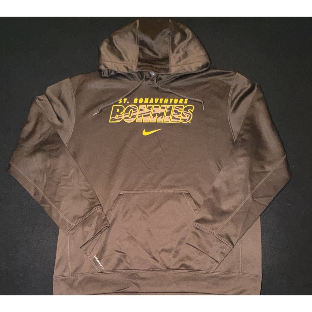 Saint Bonaventure Bonnies Brown Nike Long Sleeve Hooded Therma-Fit Men's XL